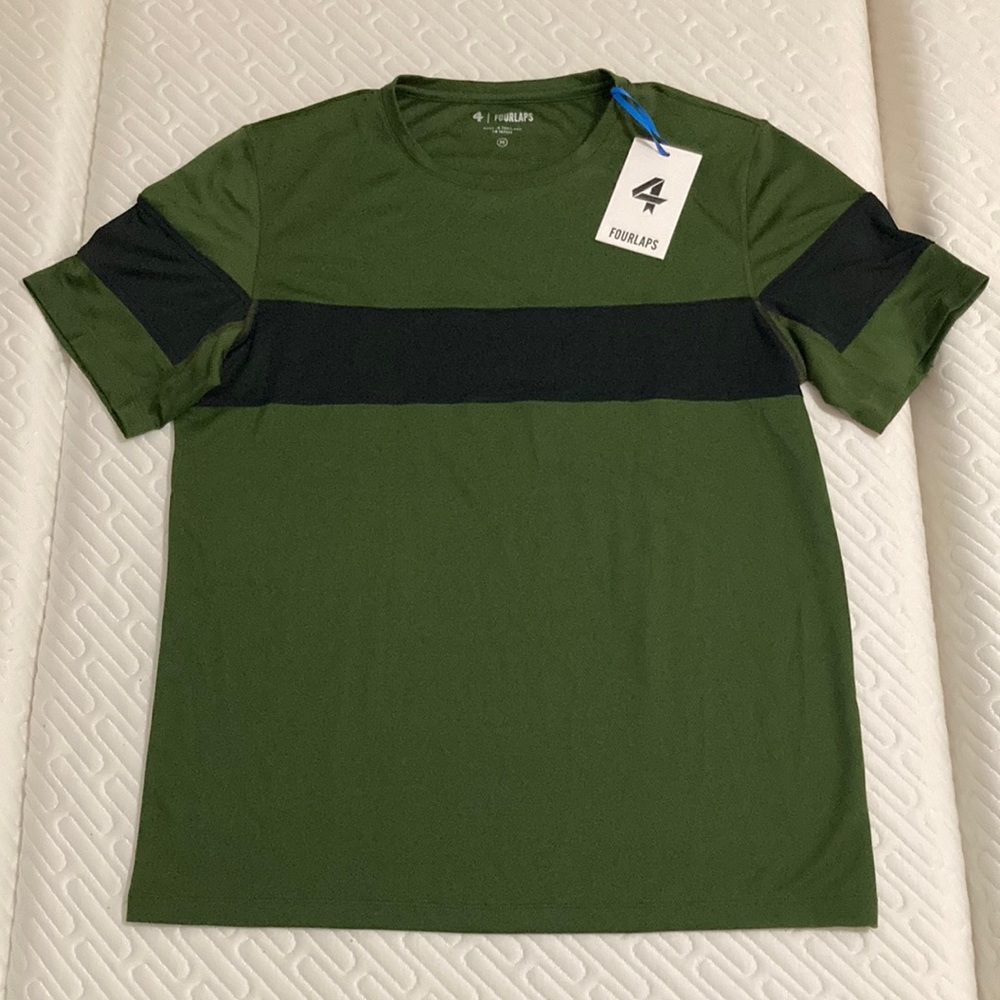 NWT Fourlaps Smash Tee Dark Olive Green Black Medium